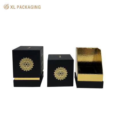 China Customized Luxury Lid And Base Perfume Box Skin Care Gift Cosmetic Fashion Gold Stamping Perfume Box for sale