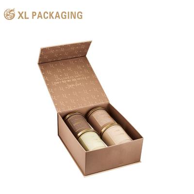 China Eco-Friendly Custom Texture Paper Candle Cup Packaging Box Paper Gift Box with Lid And Base for sale