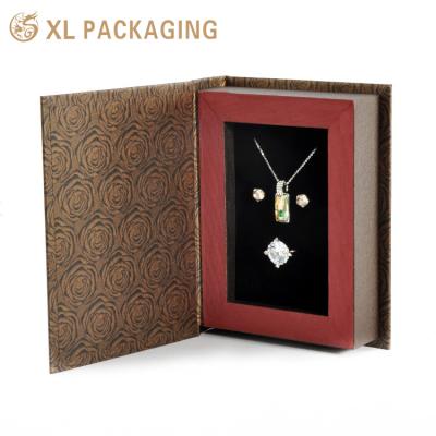 China Custom Logo Cardboard Jewelry Packaging Box with Magnetic Closure and CMYK Printing for sale