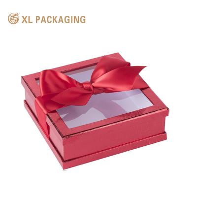 China Wholesale Luxury Lid And Base Paper Packaging Gift Box Square Shaped With Bowknot for sale