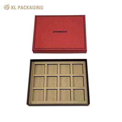 China Custom Design Paper Christmas Chocolate Packaging Lid Base Box with Insert White EVA for sale