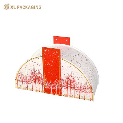 China Customized Silver Gold Color Empty Paper Packaging Collection Box Half Round Shape Design For Cosmetic for sale