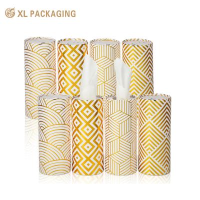 China Wholesale Car Tissues Tube Box Cylinder Car Tissue Packs Car Cup Holder Facial Tissue For Travel for sale