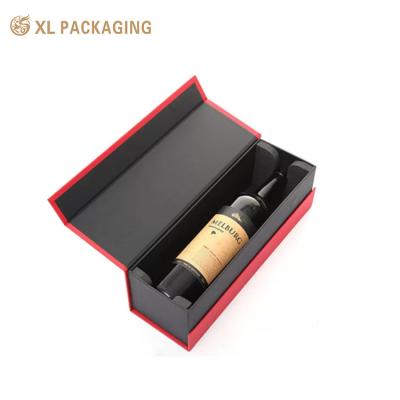 China Rigid Folding Magnetic Paper Box Luxury Customized Logo 750ML for Wine Champagne Whisky for sale