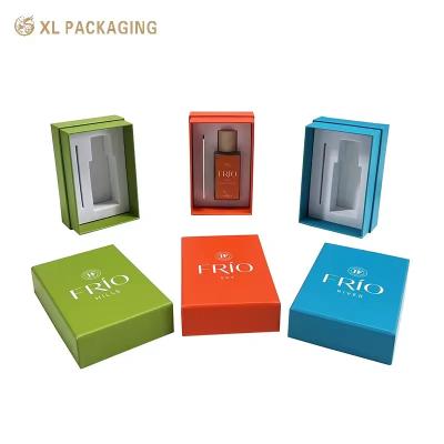 China Premium Perfume Paper Box 3 Parts Lid and Base Perfume Gift Box Vibrant Color Automated Production with EVA Inner Tray for sale