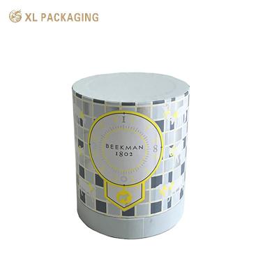 China Custom Personality Design Cosmetic Essential Oils Skin Care Paper Tube Packaging Box Silver Foil Candle Paper Tube for sale