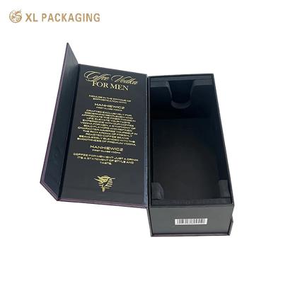 China Custom Wine Paper Box Gold Foil Magnetic Closure Wine Boxes Single Champagne Glass Wine Bottle Gift Box Packaging for sale