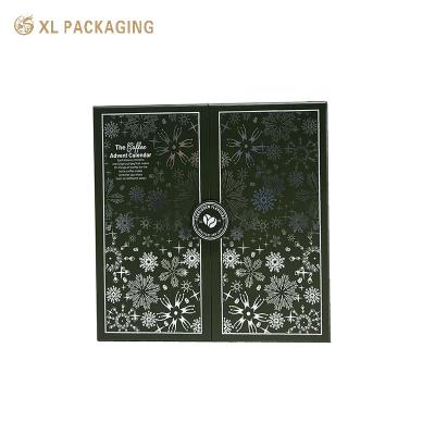 China Maak uw verpakking Theezakken Advent Kalender Doos Ramanda Dubbele deur Kerstmis Advent Kalender Papierdoos 24 dagen voor thee Te koop