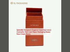 Specially Designed Diagonal Opening Luxury Cosmetics Skin Care Paper Packaging Boxes Face Cream Boxes