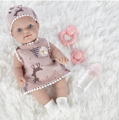 China Solid Full Body Silicone Interactive 12 Inch Reborn Newborn Baby Doll for sale