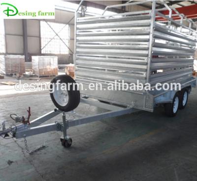 China Other Trailers Crate Heavy Duty Tandem Livestock Trailer With Factory Price for sale