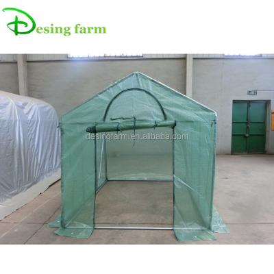 China Easily Assembled Garden Galvanized Green Tube Walk-in Tunnel House for sale