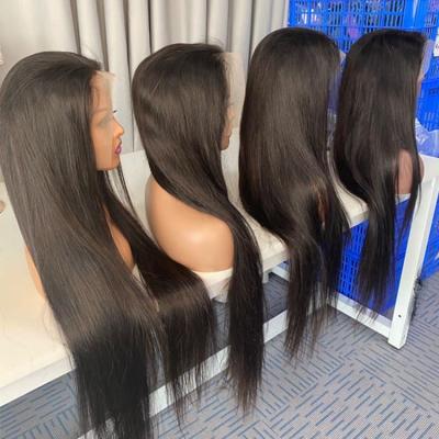 China Silky Straight Wave Wholesale Price Factory Supplier Pre Plucked Human Hair Weave Silky Straight Lace Frontal Wigs for sale