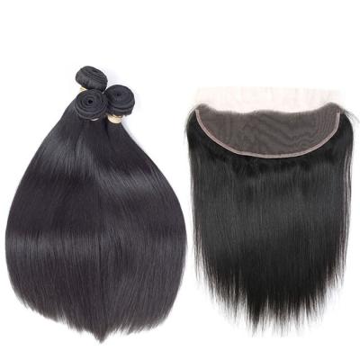 China Silky Straight Wave Quality Wave Bundles Set Hair Extensions Peruvian Human Hair Bundles Closure And Frontal Straight Hair Bundle With Closure for sale