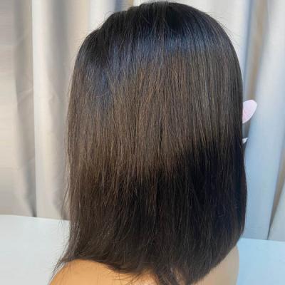 China Cheap Short Bob Wigs With Baby Hair Wave Good Quality Silky Straight Brazilian Human Hair Wigs for sale