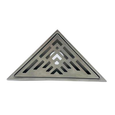 China Modern hot sale factory direct drain stainless steel triangle bathroom drainer stealth floor drain for sale