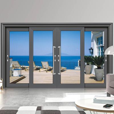 China Large Modern Exterior Aluminum Door Patio Doors Hurricaneproof Heavy Duty Sliding Aluminum Sliding Glass Door for sale