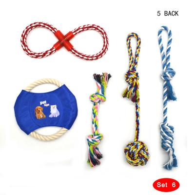 China Viable Wholesale Hot Dog Rope Cotton Stain Set Combination Factory Selling Molar Toy for sale