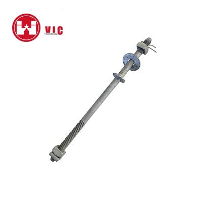 China Overhead Line Hardware Link Hardware Factory Price OEM Pole Fittings Single Upset Bolt Coil Bolt for sale