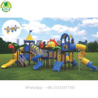 China dia.114mm galvanized steel pipe and LLDPE QX children playground equipment kids playground slide equipment for sale