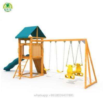 China School/Kindergarten/Park/Kids Playground Outdoor Wooden Swing Playsets Wooden Playground New Arrival From Outdoor Market for sale