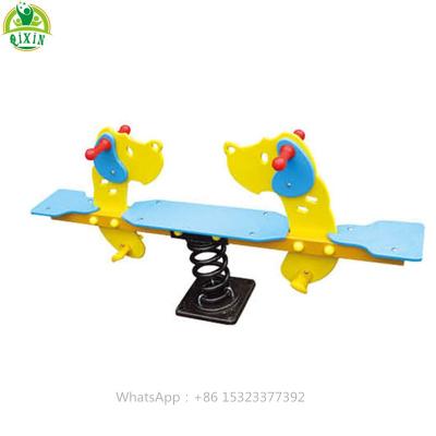 China dia.114mm galvanized steel pipe and professional outdoor LLDPE seesaw children PE board outside seesaw for sale