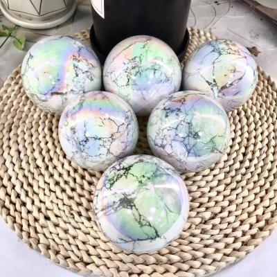 China China wholesale natural high quality healing gem ball howlite spherees plated crystal ball for sale