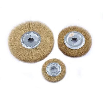 China Factory Price Sale 6 Inch Round Steel Wire Crimped Brush Wheel For Bench Grinder for sale