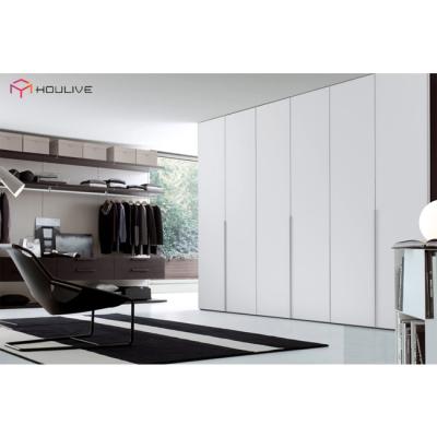 China Modern Luxury 4 PANEL Edge Pull Handle Style Door Bedroom Furniture Closet Wardrobes Design for sale