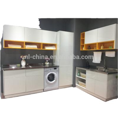 China MDF or MDF for Home Furnishing Fashion Laundry Equipment New Designs Custom Water Proof Laundry Room Cabinet for sale