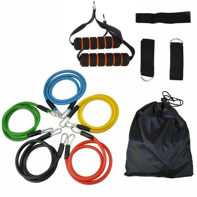 China 11 Pcs Durable Portable Top Rated Fitness Resistance Bands Set For Workouts Physiotherapy Gym Training Home Yoga for sale