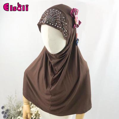 China 2022 Low MOQ Girls Turban Comfortable Hijab Latest Design Breathable Wholesale Cotton Kids Muslim Hijab for sale