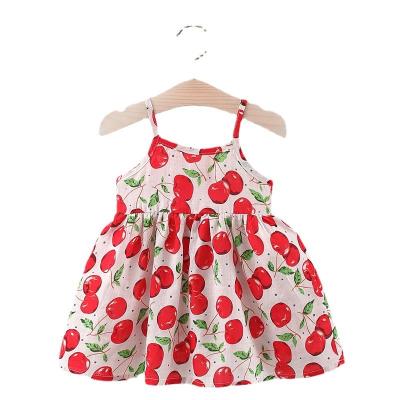 China Wholesale Classic Anti-wrinkle Beach Cotton Child Heart Print Dress Comfortable Dress Kids Slip Dress For Kids for sale