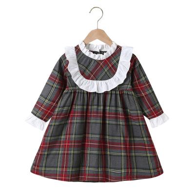 China wholesale Anti-wrinkle stain goods spring dresses 2022 kids gingham dress kids sleeve ruffle dress white children long for sale