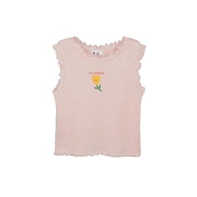 China Wholesale Casual Cotton Breathable T-shirt Anti-Shrink Hollow-out Top Kids T-shirt Printed Summer Vest For Kids for sale