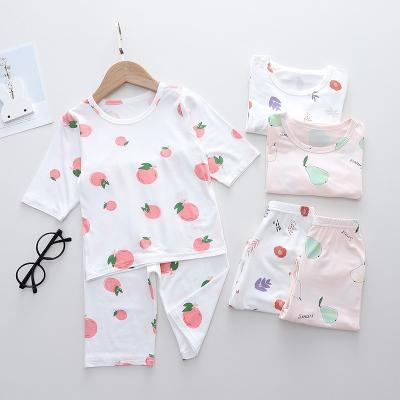 China Mosquito Repellent Gasoline Wormwood Three Quarter Sleeve Breathable Modal Home Wear Kids Pajamas Boys And Girls Air Conditioning Clothing for sale