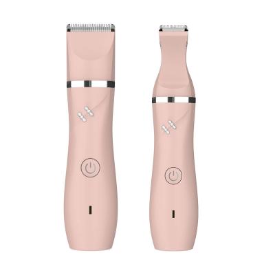 China OEM Washable Multiple Colors Portable Cordless Rechargeable Body Trimmer For Ladies Armpits Shaving 2 IN 1 Electric Trimmer Bikini Kit for sale