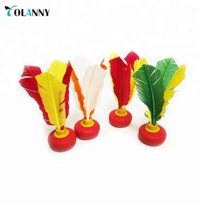 China New Arrival Factory Price Colorful Outdoor Beach Game Beach Game Good Quality Feather Hand Kick Shuttlecock for sale