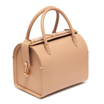 China Fashion Vintage Style Ladies Hard Handbags PU Doctor Bag Leather Shoulder Bag For Women for sale