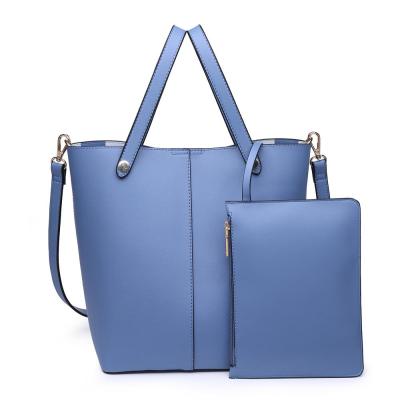 China Large Lady Women Bags Ladies Shoulder Bag Leather Handbag Tote Bags 2 Pcs Set Handbags for sale