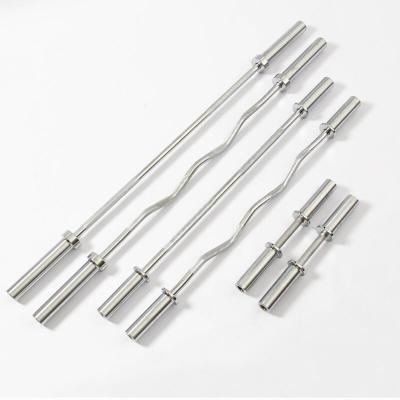 China Durable OEM 2.01m Fitness Training Barbell Coated Chrome Barbell Set Gym Women's Competition Bar for sale