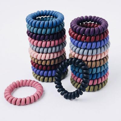 China Lovely Simple Concise Women's Hair Band Candy Color Children's Telephone Rope Hair Band Ladies Elastic Hair Band Color Optional for sale