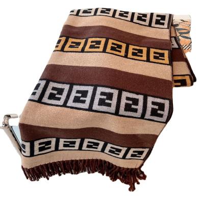 China Fashion\luxury autumn winter sale cashmere letter letter scarf thick warm classic comfortable\durable jacquard scarf for women for sale