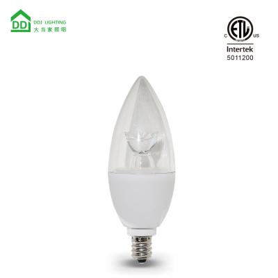 China Indoor Light Hot Sales E12 C35 LED Light Aluminum Candelabra Base Candle Dimmable 5W AC120V/220V E12 Led for sale