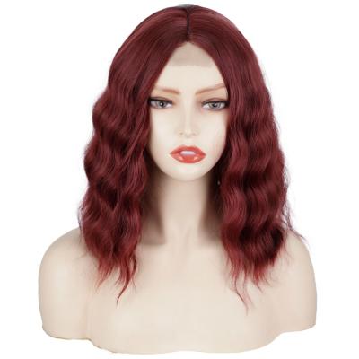 China Water Wave Dropshipping Curly Wigs Synthetic Hair Wigs Brazilian Lace Front Hair Wigs For Black Women for sale