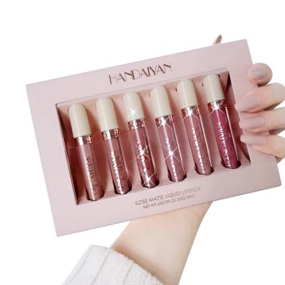 China HANDAIYAN 6PCS Wholesale Waterproof Liquid Lipstick Matte Nude Max Lip Gloss Set Lipsticks Vendor Glosses for sale