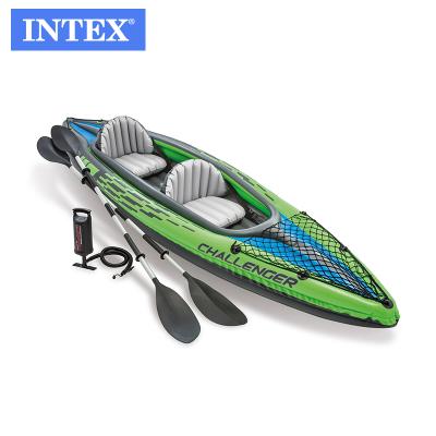 China PVC INTEX 68306 CHALLENGER K2 KAYAK inflatable rowing boat set for outdoor inflatable sport game boat on water sport boat for sale