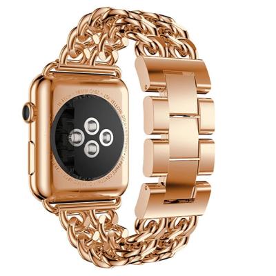 China Replacement Fashion Metal Watch Strap Luxury Chain Bracelet with Stainless Steel 40mm 44mm for Apple Watch Band for sale