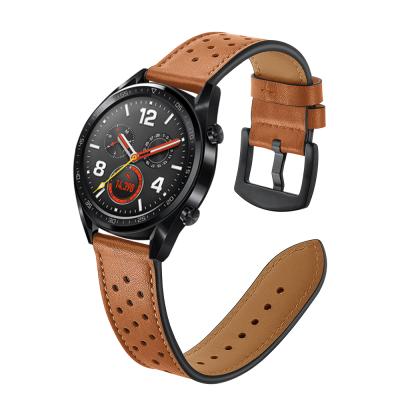 China Fashion Top Selling Strap Genuine Leather Strap For Huawei Replacement Slim Leather Watch Band For Samsung Galaxy Watch 3 for sale