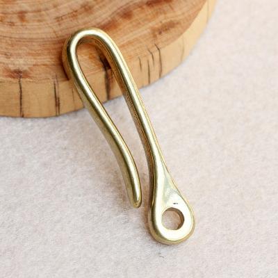 China For Leather Belt U Shape Belt Key Ring Solid Brass Clip Hook for sale